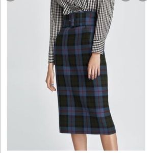 Zara Checked Skirt